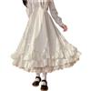 Bauzuoyo Gothic Lolita Gonna da donna in stile giapponese Harajuku ad A, elegante gonna a pieghe a vita alta, con orlo a volant, gonna a pieghe vintage, bianco, M