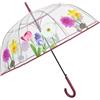 PERLETTI Ombrello Trasparente Automatico Donna - Ombrello Lungo a Cupola Pioggia - Resistente Antivento Grande - Struttura in Fibra di Vetro - Diametro 89 cm
