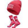 Geyoga Regali per Equitazione Rosa Rossa Ricamata Cappello Invernale con Berretto e Calzino Cappello per Amanti dei Cavallo Equestri
