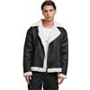 Urban Classics Tb7048-shearling Biker Jacket Giacche Invernali, Nero/Sabbia Bianca, M Uomo