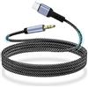 YISH Cavo Aux USB C 1M：Cavo USB C a 3.5mm Aux Jack, Cavo Jack USB C Audio Cavo Nylon Compatibile con iPhone 16 Pro Max/15 Pro Max Plus Samsung Galaxy S24/S23/S22 Ultra Pixel iPad Pro Audio per Auto