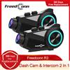 Freedconn R3 Pro Casco moto Auricolare Gruppo Interfono WiFi App 1440P Moto Dash Cam Motore Auto DVR