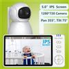 Cdycam 5 "720P HD IPS Schermo Video Baby Monitor Pan Tilt Zoom 4X Telecamera Babysitter Audio bidirezionale Visione notturna 3500mAh Batteria Ninna nanna VOX