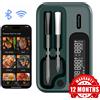NONE Termometro intelligente per carne di manzo Termometro wireless Bluetooth per barbecue con sonde lunghe e corte Indicatore di temperatura alimentare di precisione per cucinare