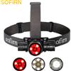 Sofirn HS21 SFT40 LED 2000lm Lampada frontale rossa 18650 Torcia ricaricabile USB C Potente faro con sensore a infrarossi