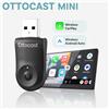 OTTOCAST Mini Wireless CarPlay Android Auto Adattatore Plug And Play 5.0 WiFi Connessione Rapida Dongle USB Per VW Audi Benz 99% di Auto