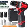 Betuyoo Trapano a Percussione Elettrico Brushless 55NM, 24+1 Coppie di Torsione, Avvitatore Elettrico Cordless 3 in 1, Utensile Portatile per Casa e Legno