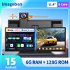 Imagebon P70Plus 11.4" Android 15 6+128G CarPlay & Android Auto Dash Cam Dual WiFi Google Play DVR Smart Split-Screen Dashcam