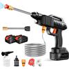 ELOOLE Idropulitrice Elettrica Senza Fili 50 Bar, Pistola a Spruzzo ad Alta Pressione, Macchina per Pulizia Auto, Attrezzi per Irrigazione Giardino, Compatibile con Batteria Makita 21V