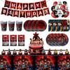 Potdemiel Decorazioni per Feste di Compleanno a Tema Horror, Stagione 5 di Stranger Things, Set di Stoviglie, Bicchieri, Piatti, Palloncini, Accessori per Baby Shower e Feste di Compleanno per Bambini