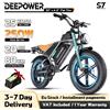 DEEPOWER Bicicletta Elettrica DEEPOWER S7 250W con Pneumatici Fat 20×4.0", Batteria Rimovibile 48V20Ah, 7 Velocità, Freni a Disco Doppi, Bici Elettrica per Adulti