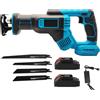 GECOFEER Sega a sciabola a batteria 21V, 3000 giri/min, velocità variabile, con 4 lame a cambio rapido, per taglio legno e metallo