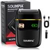 HATTEKER Solimpia Rasoio Elettrico Portatile Mini per Uomo, a Testina Singola, con Display Digitale Intelligente, 6200 RPM, Ricaricabile