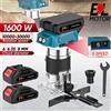 TKKEACE Fresatrice per Legno Senza Spazzole, Trimmer Elettrico, Utensile per Falegnameria, Macchina per Incisione e Scanalatura Compatibile con Batteria Makita 18V