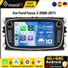Podofo Autoradio Android da 7 pollici con CarPlay per Ford Focus 2 2008-2011, Lettore Multimediale 2DIN, Ricevitore Stereo GPS, FM RDS, Autoradio, Unità Principale da Cruscotto, Sistema Auto