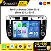 Podofo Autoradio Android 7" con CarPlay per Fiat Punto 2010-2016 Linea 2012-2015, Sistema Intelligente per Auto 2din, Ricevitore GPS Stereo, WiFi, FM, RDS, Autoradio 6G+128G, Lettore Multimediale per