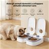 NONE Distributore Automatico di Cibo per Gatti a 2 Pasti con Timer di 48 Ore | Dispenser Automatico per Cibo per Gatti 2x350ML, Capacità Totale 700ML per Alimenti Umidi e Secchi | Ciotola doppia per