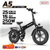DEEPOWER Bicicletta Elettrica Pieghevole DEEPOWER A5 con Motore da 250W, Batteria 48V 15AH, Pneumatici Fat da 20 Pollici, per Ogni Terreno, Bici Urbana da Pendolare, Certificata CE per MTB/Neve