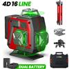 Seeiswork Livella laser 4D a 16 linee, luce verde ad alta precisione per la posa automatica di linee a parete - Strumento per l'edilizia