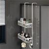 NONE Mensola doccia a 2 livelli in alluminio, installazione libera, da parete, portaoggetti per bagno, cestello portaoggetti per showroom