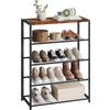 WOLTU Scarpiera a 4 livelli antipolvere con panca e seduta, mobile contenitore per scarpe, organizer per corridoio