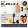 jianyana Frullatore a Immersione 5 in 1 da 1400W con Lama in Acciaio Inox 304, Processore Alimentare per Frullati, Purè e Pappe per Bambini