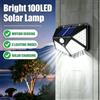 Heinast Lampada Solare da Giardino 100 LED con Sensore di Movimento, Impermeabile, per Recinzioni, Cortili, Sentieri e Scale