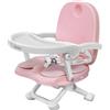 NONE Seggiolino Multifunzionale 3-in-1 per Bambini, Seggiolino Portatile per Pasti con Vassoio Rimovibile e Cuscino Comfort, 4 Altezze Regolabili, Sedia Pratica Salvaspazio per Pasti Quotidiani e Attività