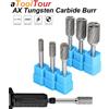 atooltour Fresa Rotante in Carburo di Tungsteno Stile A, Utensile Abrasivo per Smerigliatrice Pneumatica, Punta per Trapano per Metallo e Legno