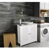 Eugad Mobiletto da Bagno Moderno EUGAD a 2 Ante in Legno Ingegnerizzato 60x60x30cm, Ripiani Regolabili, Organizzatore Salvaspazio Sotto Lavabo