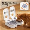 NONE Distributore Automatico di Cibo per Gatti e Cani di Piccola/Media Taglia con Timer 48H, Doppio Distributore Automatico di Cibo per Animali Domestici con 2 Dispenser da 350ML per Cibo Secco e Umido,