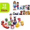 Bandai Set di 12 Figurine Anime Paw Patrol, Modellini in PVC dei Cani Cartoon, Giocattoli per Bambini, Regalo di Compleanno e Natale