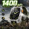 LIGE Nuovo orologio militare da 1400 mAh Smart Watch 2.01 "Schermo HD 3ATM Orologio impermeabile con chiamata Bluetooth Torcia Smartwatch per Android iOS