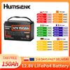 Humsienk Batteria al Litio LiFePO4 Humsienk 12V 150Ah con BMS Integrato da 110A, 1920Wh, 15000+ Cicli per Applicazioni Solari, Camper, Nautiche, Campeggio, Off-Grid