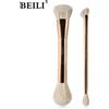 BEILI Set di Pennelli da Trucco a Doppia Faccia per Fondotinta, Contouring, Blush, Sfumatura, Sopracciglia e Ombretto, in Fibra, Colore Ciano Brillante