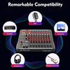 Bymaocar Mixer Audio Professionale a 8 Canali con Bluetooth e USB, Console di Mixaggio Digitale da Studio con Alimentazione Phantom 48V per DJ, Karaoke e Registrazione dal Vivo, Spina EU