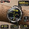 GUHUAVMI Nuovo Smartwatch Militare 2026 con GPS Integrato, 1400mAh, per Sport e Corsa, Display AMOLED 1.7", Impermeabile IP68, LED Bianco e Rosso, SOS, per Uomo