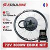 ESOULBIKE Kit di Conversione Bici Elettrica ESOULBIKE 72V 3000W MTX RIM, Motore Mozzo Ruota Posteriore per Bicicletta