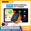 grandnavi Adattatore Wireless CarPlay Arancione 2026 Nuovo Plug & Play Connessione Automatica Senza Ritardi Converte da Cablato a Wireless per iPhone e Android