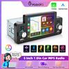 podofo Autoradio Podofo 1 Din 5'' con Carplay e Android Auto, Lettore MP5, Mirror Link, Schermo Touch, Sistema Multimediale Universale, Bluetooth, FM, Supporto TF/USB e Telecamera Posteriore