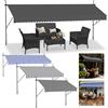 NONE Tenda da Sole a Braccio Estensibile per Balcone, Senza Foratura, con Manovella, Protezione UV, Regolabile in Altezza, Rivestimento in PU, per Balcone, Terrazza, Giardino, Protezione Solare, Blu e