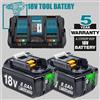 bonacell Batteria Ricaricabile agli Ioni di Litio per Makita BL1830 18V 6.0Ah/8.0Ah con Caricabatterie, Compatibile con BL1850 BL1880 BL1860B per Utensili Elettrici