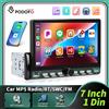 podofo Autoradio Podofo 1Din 7 Pollici con Carplay Wireless, Android Auto, Sistema Intelligente per Auto, MirrorLink, Lettore MP5 Universale, Schermo Touch HD, Lettore Multimediale, Audio Stereo, Supporto