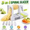 PGY Affettatrice a spirale manuale 5 in 1 per verdure, macchina per tagliare zucchine, grattugia rotante per carote e patate con 5 lame, utensili da cucina