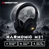 MONSTER Cuffie Bluetooth 6.0 Monster Harmonic N21 con Doppia Modalità EQ, Auricolari Stereo Immersivi, Pieghevoli Over-Ear, con o Senza Fili