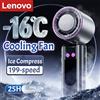 Lenovo Ventilatore Portatile USB a 199 Velocità con Display Digitale, Grande Turbina Eolica, Mini Ventilatore Rinfrescante