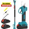 Betuyoo Forbice Elettrica da Potatura 600W con Asta Telescopica 2m, Sega per Rami Alti, Attrezzo da Giardino per Potatura Alberi, Compatibile con Batteria Makita 21V