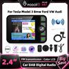 Podofo Ricevitore radio digitale DAB con schermo LCD da 2,4 pollici Adattatore audio per auto Trasmettitore FM DAB Plus Funzione BT e AUX Compatibile con Tesla Bmw Ford Veicoli di tutte le serie