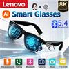 Lenovo Occhiali Intelligenti Lenovo Bluetooth 5.4 con Fotocamera 8K, Registrazione Foto, Controllo Remoto, Traduttore Touch, Assistente Vocale, Occhiali da Sole Wireless
