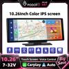 Podofo Monitor DVR universale wireless per auto con Carplay e Android Auto, controllo vocale FM, dash cam con telecamera posteriore e lettore di schede, pratico dispositivo multimediale per la